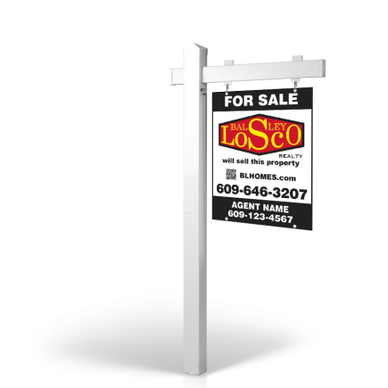 5' Rookie Easy Arm Post with 24"x30" Styrene Hanging Panel, Balsley Losco