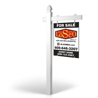 5' Easy Arm Post with 24"x30" Two-Sided Hanging Panels:Styrene,Reflective,Aluminum for Balsley Losco