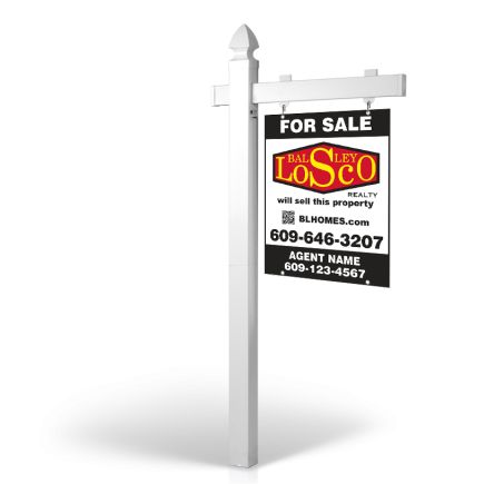 5' Easy Arm Post with 24"x30" Two-Sided Hanging Panels:Styrene,Reflective,Aluminum for Balsley Losco