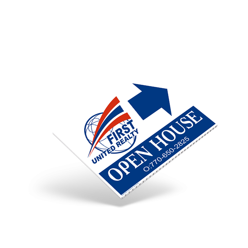 18"X12"TWO SIDED GENERIC PRINTED STOCK COROPLAST PANEL For First United Realty