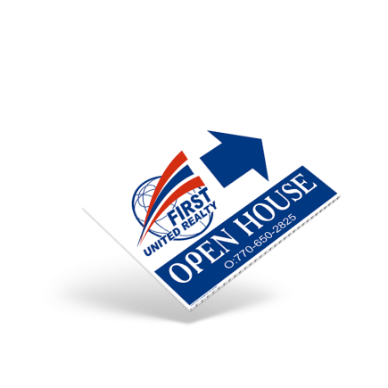 18"X12"TWO SIDED GENERIC PRINTED STOCK COROPLAST PANEL For First United Realty