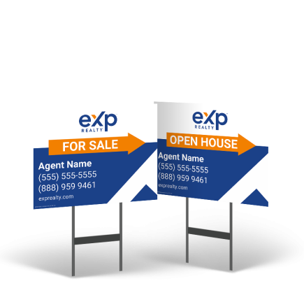 18"x14" Two-Sided Styrene Yard Sign on Stand, Reflective Option for EXP Realty