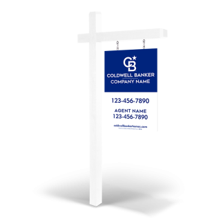 2x3 Custom 2-Sided Wood Panel, Reflective/Non-Reflective, with Arm Post & Install for Coldwell Banker Affiliate