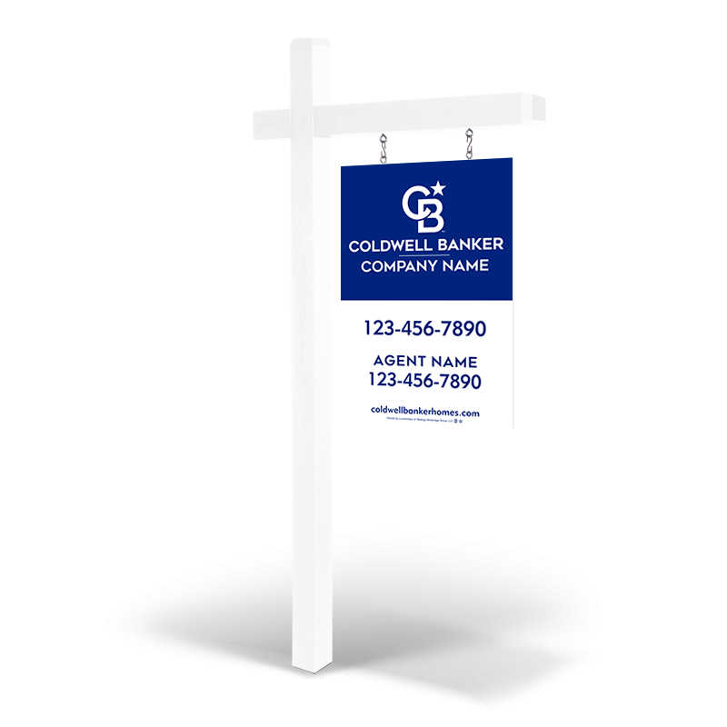 2x3 Custom 2-Sided Wood Panel, Reflective/Non-Reflective, with Arm Post & Install for Coldwell Banker Affiliate