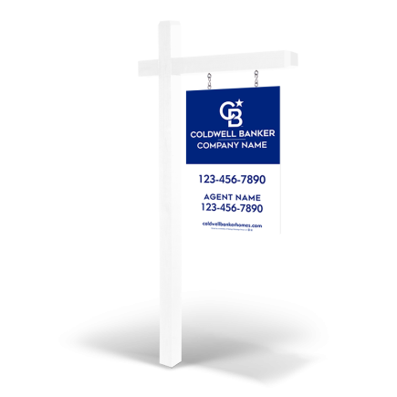 2x3 Custom 2-Sided Wood Panel, Reflective/Non-Reflective, with Arm Post & Install for Coldwell Banker Affiliate