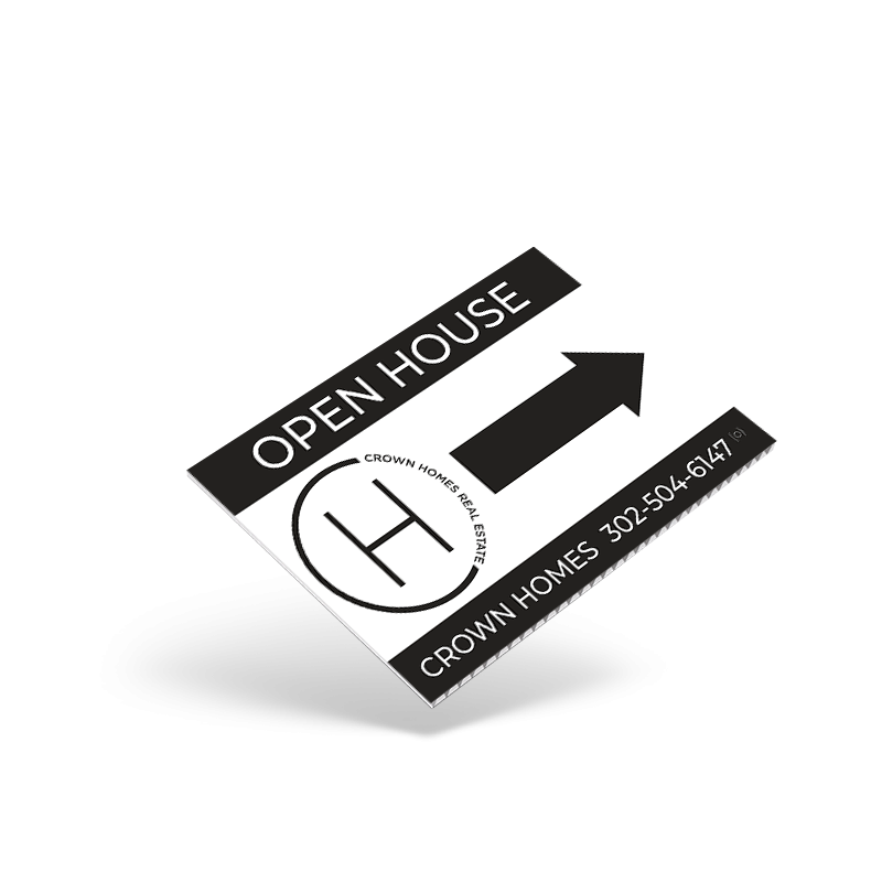 18"X12"TWO SIDED GENERIC PRINTED STOCK COROPLAST PANEL for Crown Realty