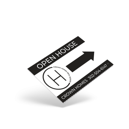 18"X12"TWO SIDED GENERIC PRINTED STOCK COROPLAST PANEL for Crown Realty