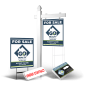 Grand Slam Package Go Realty: 6' Post, Two-Sided 24"x30" Panels, Directionals, Stakes, Clip-Ons