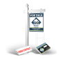 Homerun Pkg:6'Easy Arm Post,24"x30"Styrene Panel,4Coroplast Directionals,4Step Stake Stands for Go Realty