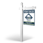 6' Easy Arm Post with 24"x30" Two-Sided Hanging Panels: Styrene, Aluminum, & Reflective Options for Go Realty