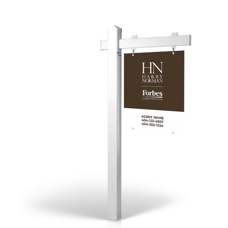 5' Easy Arm Post with 24"x30" Two-Sided Hanging Panels:Styrene,Reflective,Aluminum for Harry Norman
