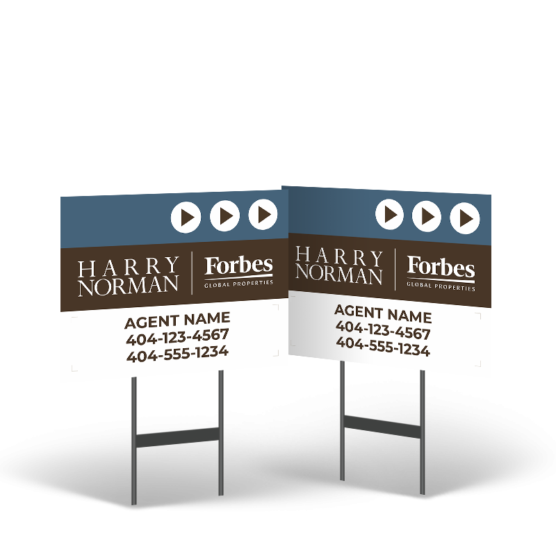 HARRY NORMAN REALTORS 18"X14" Yard Sign, 2-Sided, Black Stand HARRY NORMAN REALTORS 18"X14" Yard Sign, 2-Sided, Black Stand