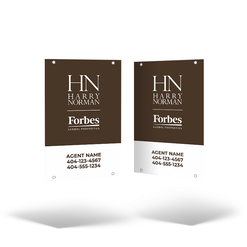 HARRY NORMAN REALTORS 18"X28" Styrene Hanging Sign Panel with Grommets