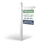 6' Easy Arm Post with 24"x30" Two-Sided Hanging Panels: Styrene, Aluminum, & Reflective Options for Tributary Real Estate Group