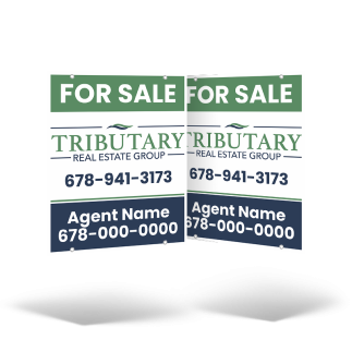 24x30 Two-Sided Styrene/Aluminum Hanging Panel w/ Grommets for Tributary Real Estate Group