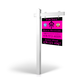 House Hustlers: 5' Rookie Easy Arm Post with 24"x30" Two-Sided Panels in Styrene & Aluminum, Reflective Options