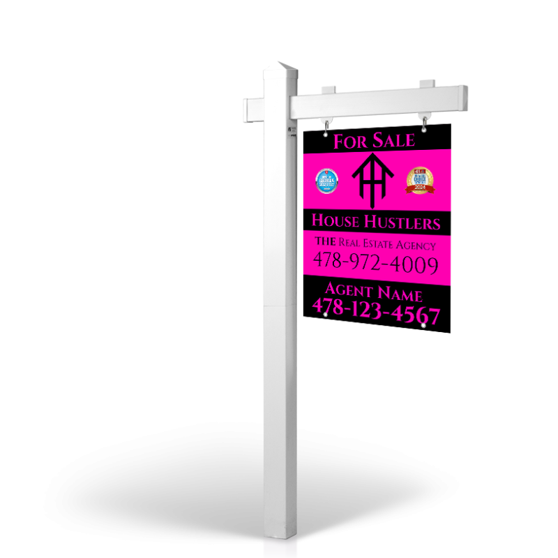 House Hustlers: 5' Rookie Easy Arm Post with 24"x30" Two-Sided Panels in Styrene & Aluminum, Reflective Options