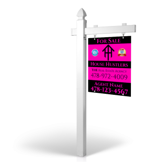 5' Easy Arm Post with 24"x30" Two-Sided Hanging Panels:Styrene,Reflective,Aluminum for House Hustlers