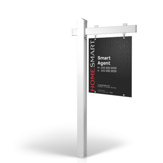 HomeSmart: 5' Rookie Easy Arm Post with 24"x30" Two-Sided Panels in Styrene & Aluminum, Reflective Options