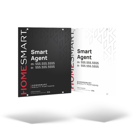 24"x30" Two-Sided Hanging Panel: Styrene & Aluminum, Reflective Options with Grommets for HomeSmart