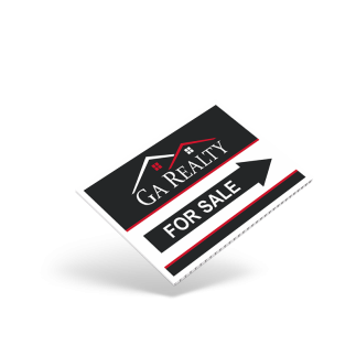 18"X12"TWO SIDED GENERIC PRINTED STOCK COROPLAST PANEL For GA Realty