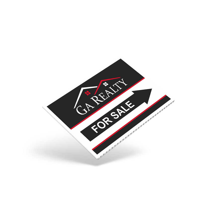 18"X12"TWO SIDED GENERIC PRINTED STOCK COROPLAST PANEL For GA Realty