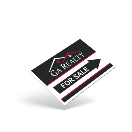 18"X12"TWO SIDED GENERIC PRINTED STOCK COROPLAST PANEL For GA Realty