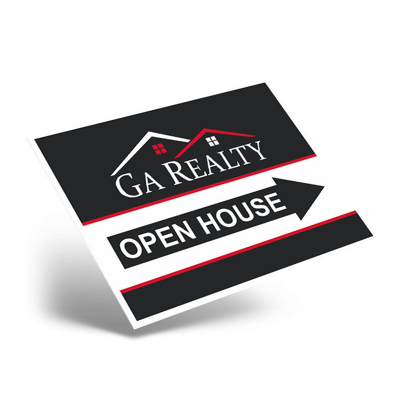 24" X18" ONE OR TWO SIDED CUSTOM COROPLAST SIGN PANEL For GA Realty