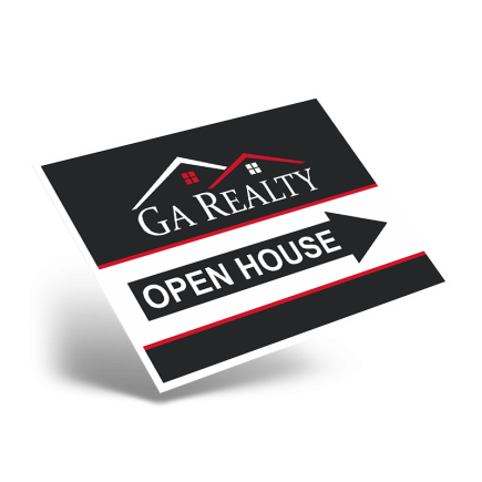 24" X18" ONE OR TWO SIDED CUSTOM COROPLAST SIGN PANEL For GA Realty