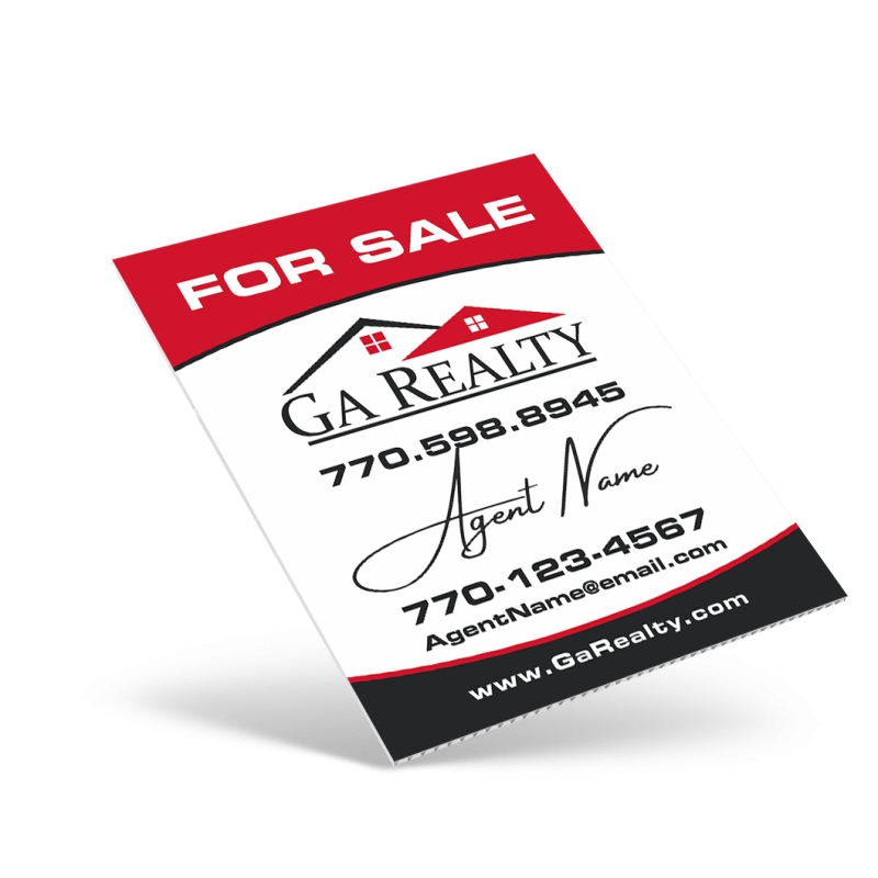 18"X24" ONE SIDED CUSTOM COROPLAST CONDO PANEL For Realty GA Realty