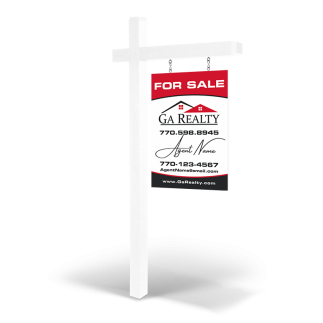 2x3 Custom 2-Sided Wood Panel, Reflective/Non-Reflective, with Arm Post & Install for  GA Realty