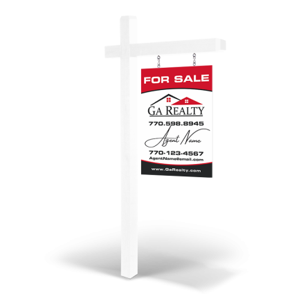 2x3 Custom 2-Sided Wood Panel, Reflective/Non-Reflective, with Arm Post & Install for  GA Realty
