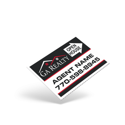 18"X12" TWO SIDED CUSTOM PRINTED COROPLAST SIGN PANEL for GA Realty