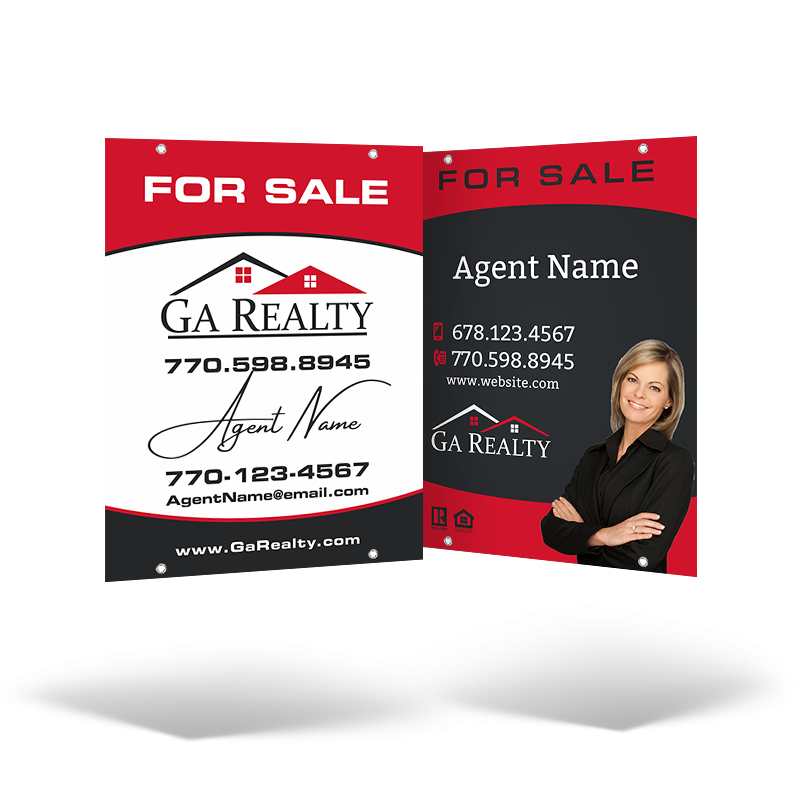 18"x24" Hanging Panel Reflective / Non-Reflective, in Styrene or Aluminum For GA Realty