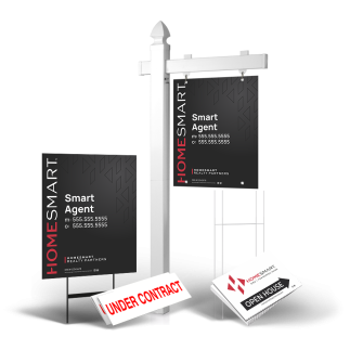 Grand Slam Package HomeSmart: 6' Post, Two-Sided 24"x30" Panels, Directionals, Stakes, Clip-Ons