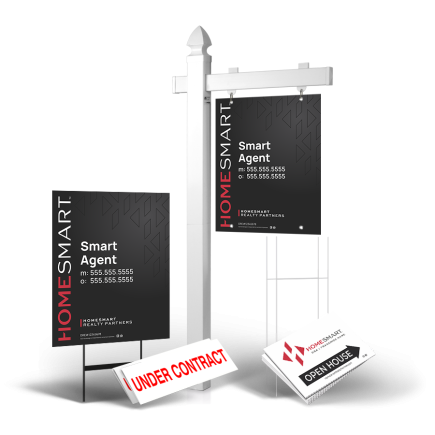 Grand Slam Package HomeSmart: 6' Post, Two-Sided 24"x30" Panels, Directionals, Stakes, Clip-Ons