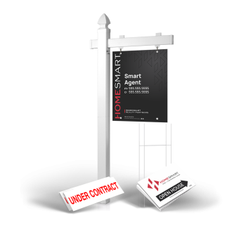 HomeRun Package HomeSmart: 6' Post, 24"x30" Panel, Directionals, Stakes, Clip-Ons