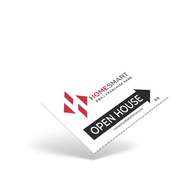18"x12" Two-Sided Coroplast Sign Panels: Generic & Custom Printed Options for HomeSmart