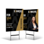 24"x30" Two-Sided Styrene/Reflective Yard Sign on Black Powder-Coated Stand for Sanders Real estate
