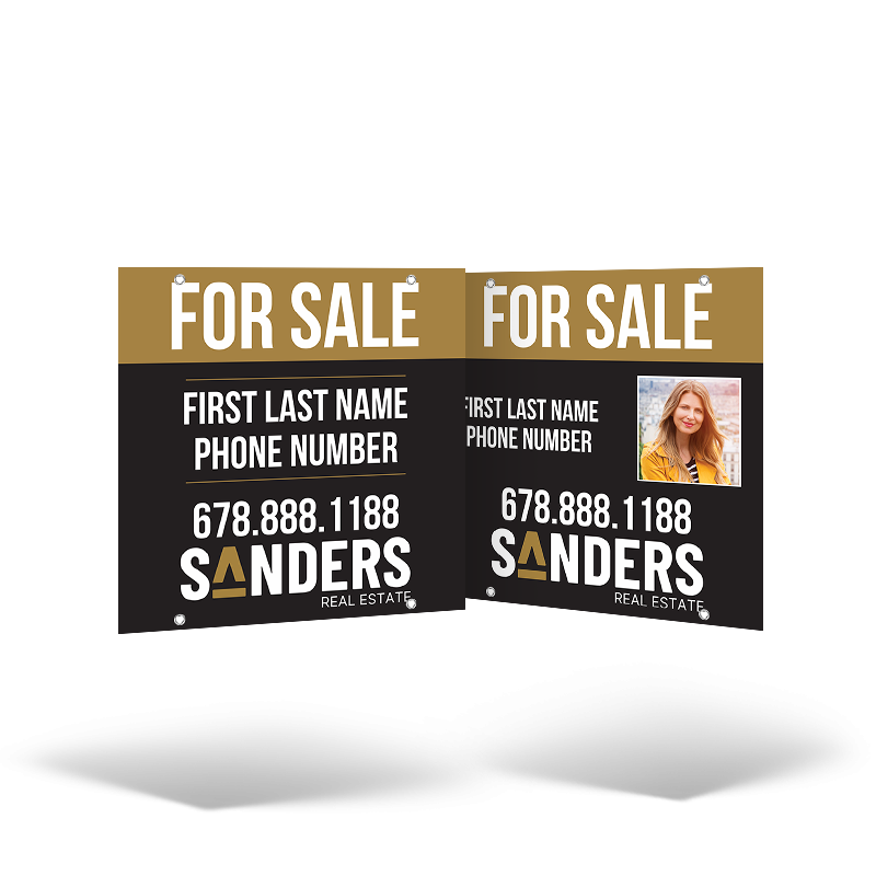 24"x24" Two-Sided Styrene/Aluminum Hanging Panel w/ Grommets, Reflective Option For Sanders Real estate 24"x24" Two-Sided Styrene/Aluminum Hanging Panel w/ Grommets, Reflective Option For Sanders Real estate