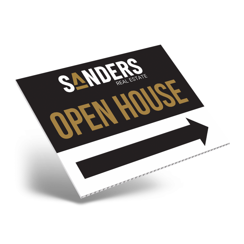 24" X18" ONE OR TWO SIDED CUSTOM COROPLAST SIGN PANEL For Sanders Real estate 24" X18" ONE OR TWO SIDED CUSTOM COROPLAST SIGN PANEL For Sanders Real estate