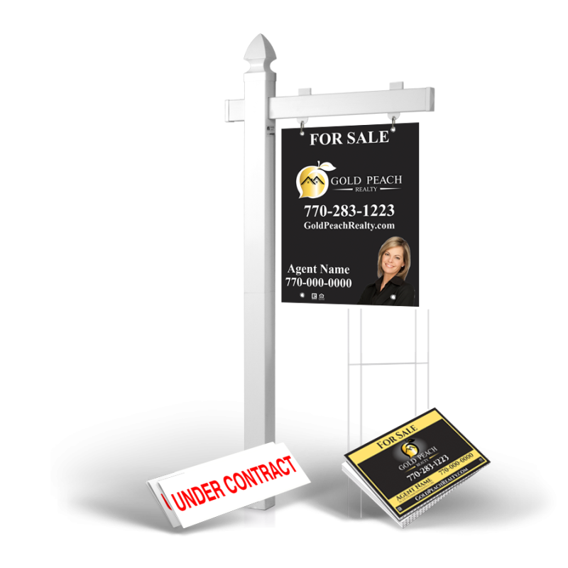 Gold Peach Realty Real Estate HomeRun Sign Bundle