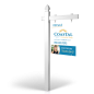 6' Easy Arm Post with 24"x30" Two-Sided Hanging Panels: Styrene, Aluminum, & Reflective Options for Coastal Communities Realty