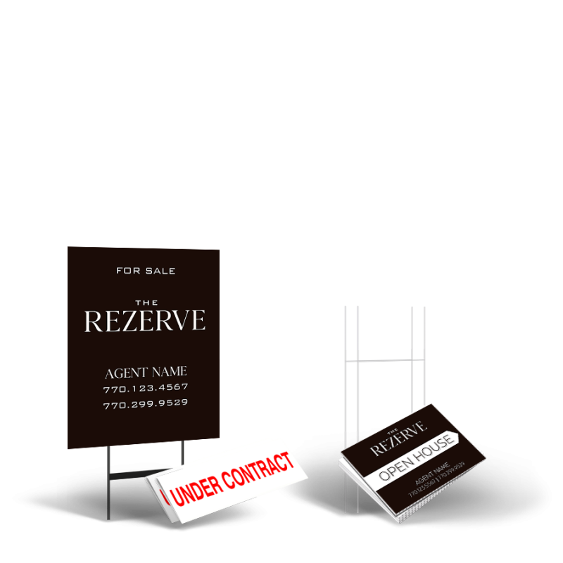 The Rezerve Starter Package: 24x30 Yard Sign, Directionals, Stands, Clip-Ons