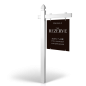 6' Easy Arm Post with 24"x30" Two-Sided Hanging Panels: Styrene, Aluminum, & Reflective Options for The Rezerve