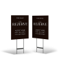 The Rezerve 18x24 2-Sided Yard Sign: Reflective & Standard on Black Stand