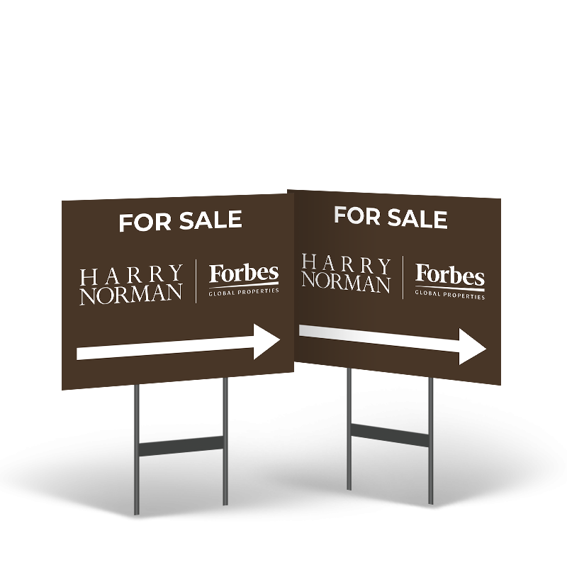 HARRY NORMAN REALTORS 18"X14" Yard Sign, 2-Sided, Black Stand HARRY NORMAN REALTORS 18"X14" Yard Sign, 2-Sided, Black Stand