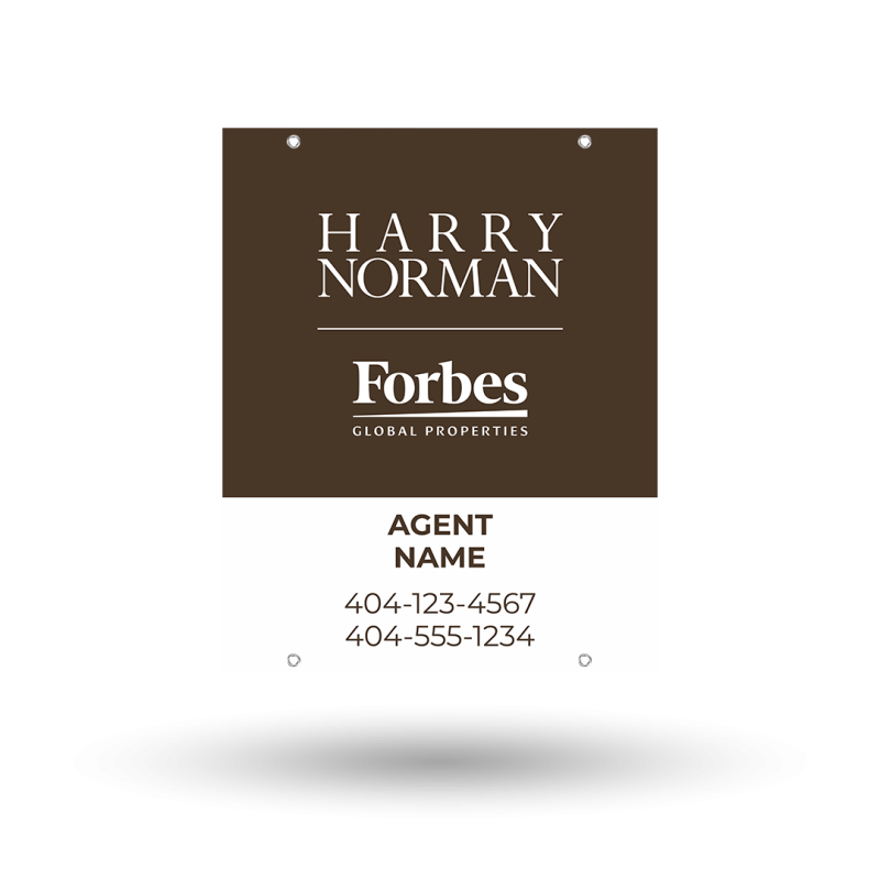 24x30 Two-Sided Styrene/Aluminum Hanging Panel w/ Grommets for HARRY NORMAN REALTORS