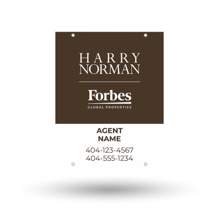 24x30 Two-Sided Styrene/Aluminum Hanging Panel w/ Grommets for HARRY NORMAN REALTORS