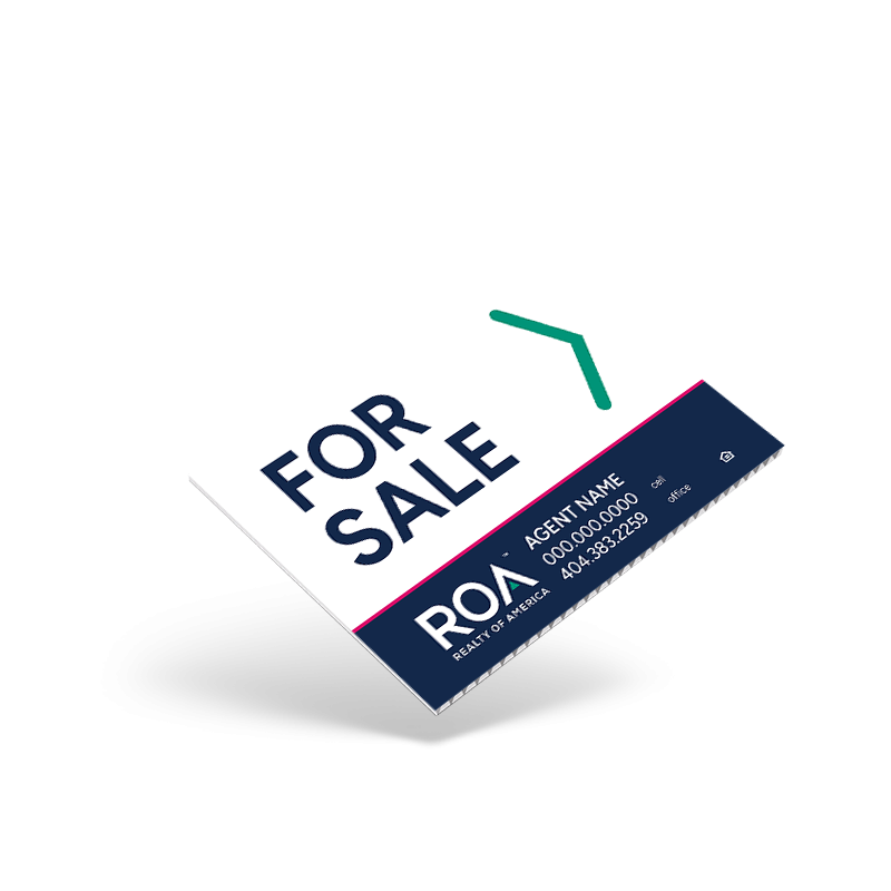 18"X12" TWO SIDED CUSTOM PRINTED COROPLAST SIGN PANEL for Realty of America